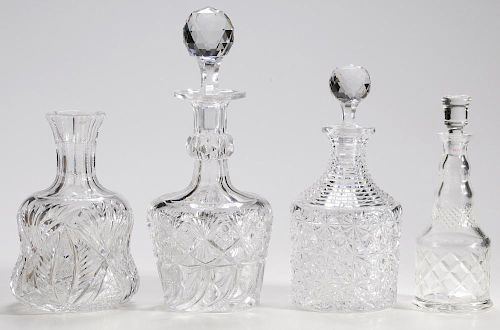 Brilliant Period Cut Glass Dorflinger Decanter, Scent Bottle and Water Carafes