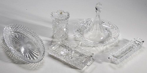 Five Brilliant Period Cut Glass Serving Pieces