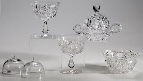 Four Brilliant Period Cut Glass Serving Pieces
