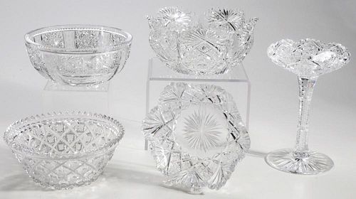 Brilliant Period Cut Glass Bowls, Compote