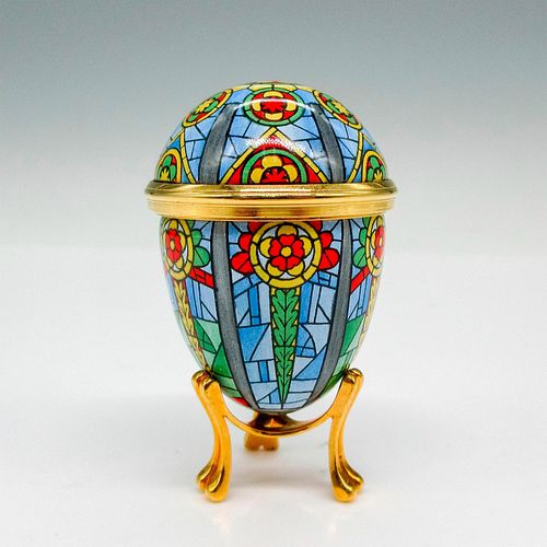 Halcyon Days Enamels Stained Glass Egg Box