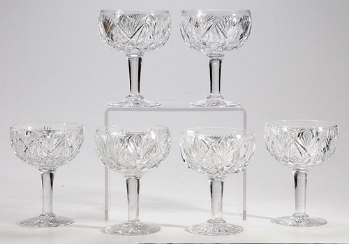 Six Brilliant Period Cut Glass Compotes