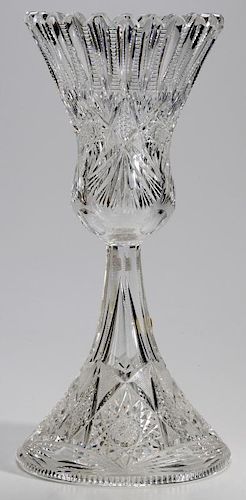 Brilliant Period Cut Glass Chalice Vase