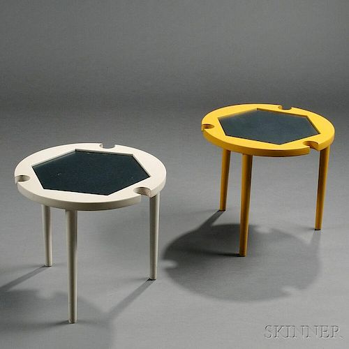 Set of Two Stacking Tables with Chalk Tops