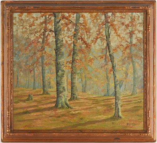 Harry J. Garceau, Trees in Landscape Oil Painting