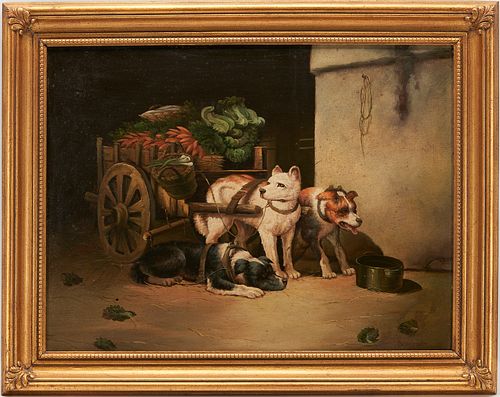 Borofsky O/C Painting after Ronner-Knip, The Dog Cart