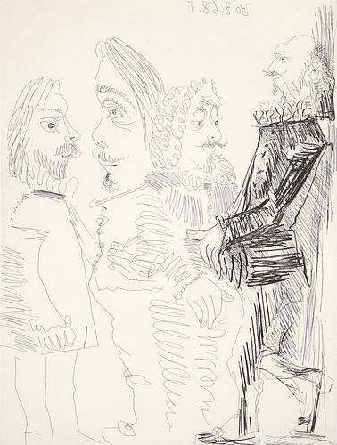 Picasso Suite 347 etching Quatre Hommes en Costume
