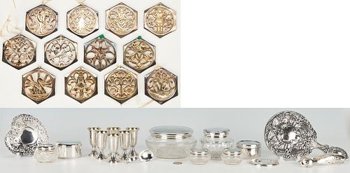 18 Sterling Silver Items + Reed & Barton 12 Days of Christmas Ornament Set