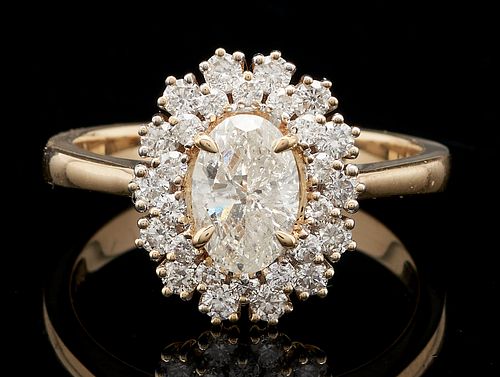 Ladies' 14K & Oval Diamond Ring
