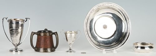 5 Antique Trophies incl. Sterling Silver, Snowden Family Provenance