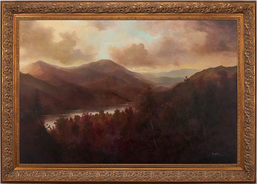 Very Large Ron Williams O/C Fall Mountain Landscape Painting