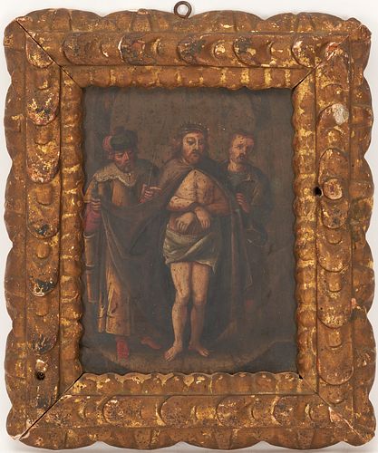 Small Devotional Oil Painting, Ecce Homo