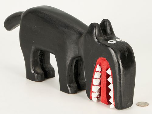 Minnie Adkins Folk Art Carved Black Bear