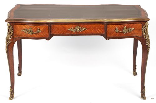 Louis XV Style Gilt Bronze Mounted Writing Table or Desk