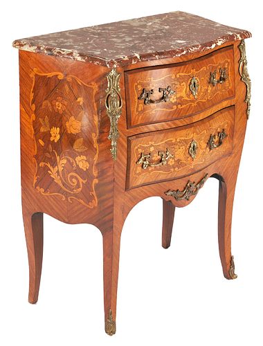 Diminutive Louis XV Style Marble Top Commode