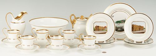 22 Pcs. KPM Gilt Porcelain, incl. Cabinet Plates of Berlin