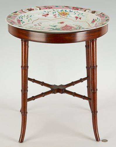 Chinese Famille Rose Charger with Table Stand
