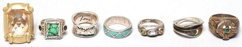Group of 7 Sterling Silver Rings