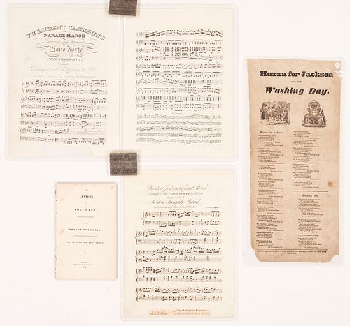 President Andrew Jackson Sheet Music, Broadside and Pamphlet, 4 items