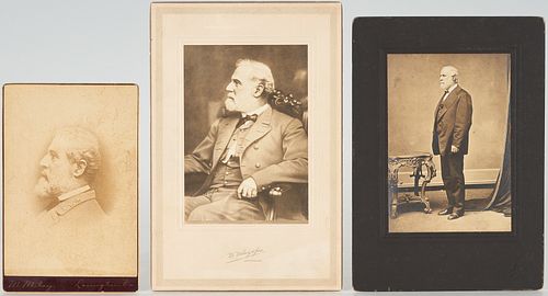 Group of 3 Robert E. Lee Cabinet Card Photographs, Miley Studio