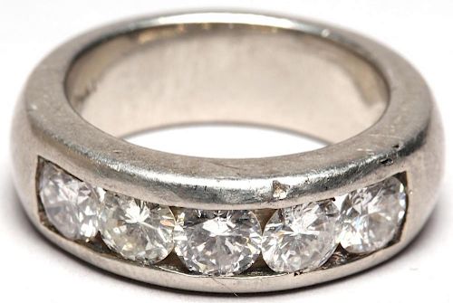 Platinum & 5-Diamond Men's Ring