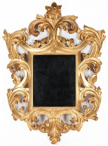 19th C. Florentine Scrolled Giltwood Mirror