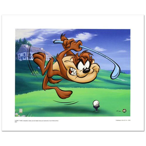 Taz Tee Off Limited Edition Giclee from Warner Bros., Numbered with Hologram Seal and Certificate of Authenticity.