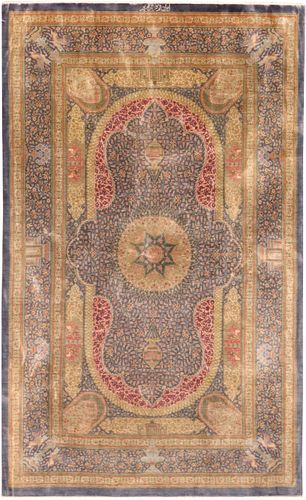 Silk Vintage Persian Qum Rug 5 ft 2 in x 3 ft 3 in (1.57 m x 0.99 m)