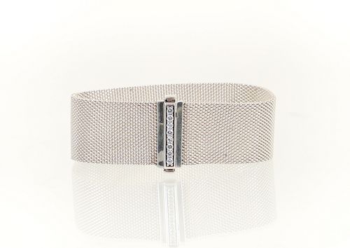 Silver Tiffany & Co. Diamond Mesh Bracelet