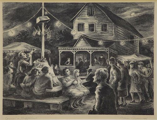 GREENWOOD, Marion. Lithograph "Carnival in