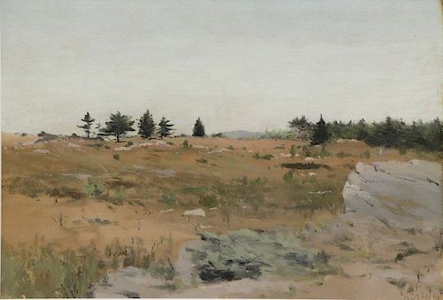 DE FOREST, Lockwood. Oil on Card. Landscape, 1909.