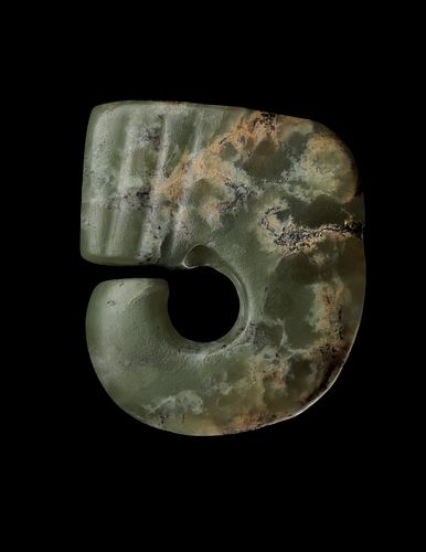 Hook-Shaped Pendant, Late Neolithic Period, Hongshan Culture (4700-2500 BCE)
