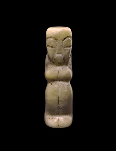 Human Figure Pendant, Late Neolithic Period, Hongshan Culture (4700-2500 BCE)