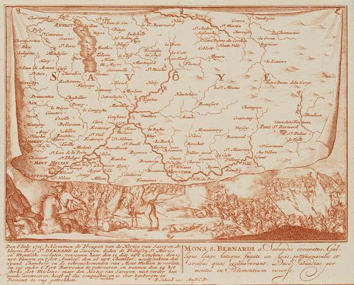 P. SCHENK (1660-1718), Map of Savoy,  1708,