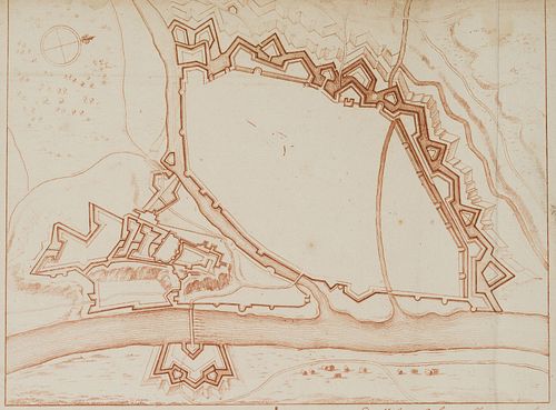 P. SCHENK (1660-1718), Map of Namur, Belgium, around 1700,