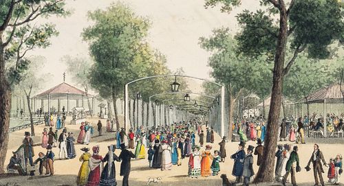 E. GURK (1801-1841), Promenade in front of the Karolin Gate, Vienna,