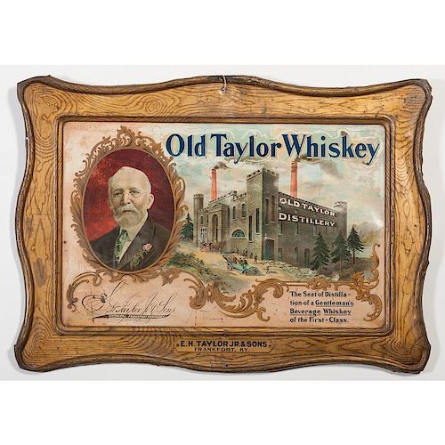 Old Taylor  Whiskey Tin Sign