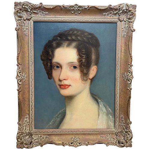BEAUTIFUL YOUNG ENGLISH LADY OIL PAINTING