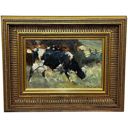  FRIESIAN COW OIL PAINTING