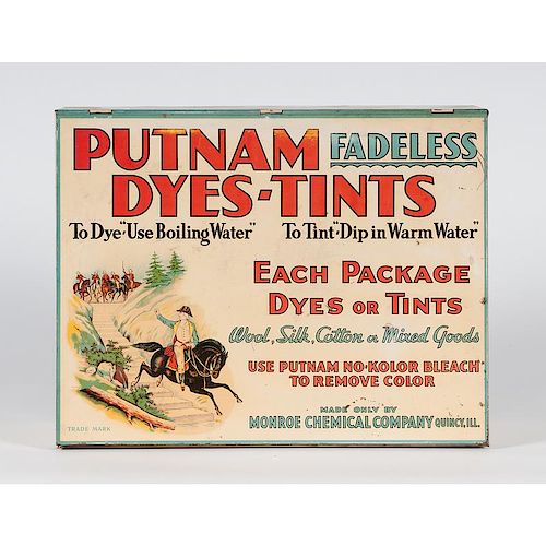 Putnam Dyes-Tints  Tin Counter Display