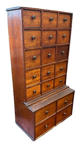 Antique Multi-Drawer Stepback Spice Cabinet