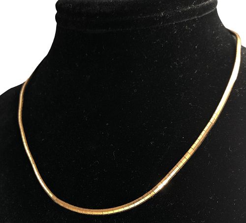 18k Gold Omega Chain Necklace 