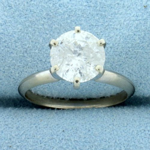 Over 2ct Solitaire Diamond Engagement Ring in 14K White Gold