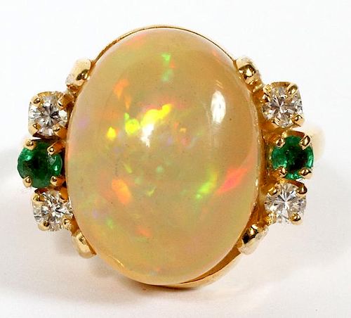 7.4 CT OPAL AND DIAMOND RING