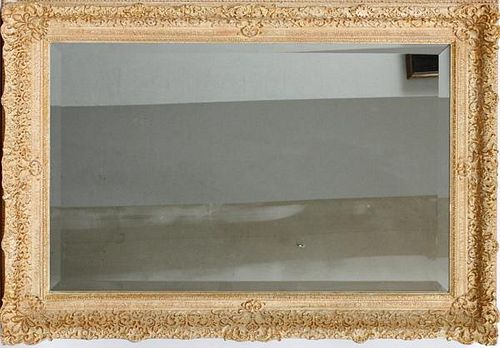 GILT WOOD AND BEVEL GLASS MIRROR LATE 20TH C