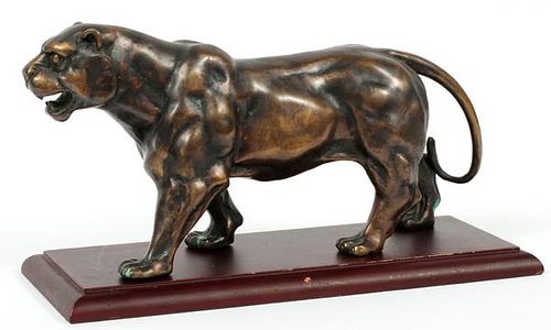 CHINESE BRONZE SCULPTURE OF A TIGER 20TH C