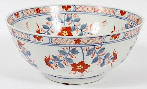 CHINESE HAND PAINTED FLORAL PORCELAIN OPEN BOWL
