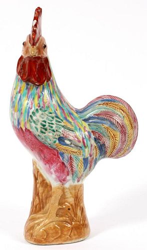 CHINESE PORCELAIN FIGURE OF A ROOSTER