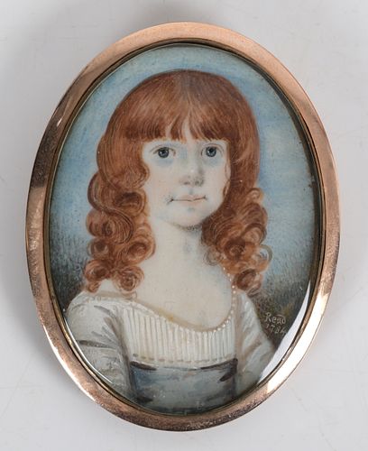 Portrait Miniature; Girl with Red Hair, 1784