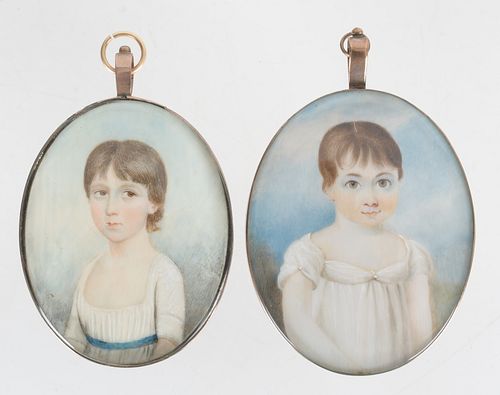 Two Portrait Miniatures of Young Boys